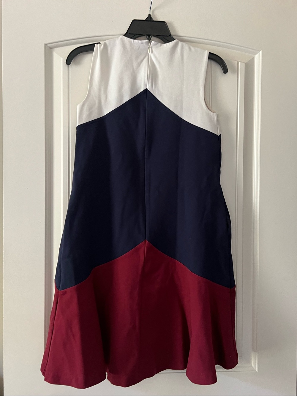 Tory Burch Willa color-block A-line Trapeze dress featuring white shoulders XS - Picture 3 of 7